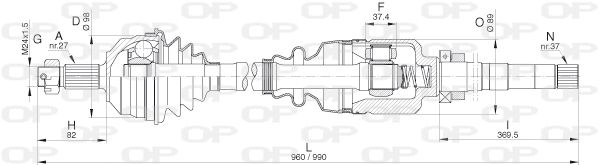 OPEN PARTS Приводной вал DRS6311.00